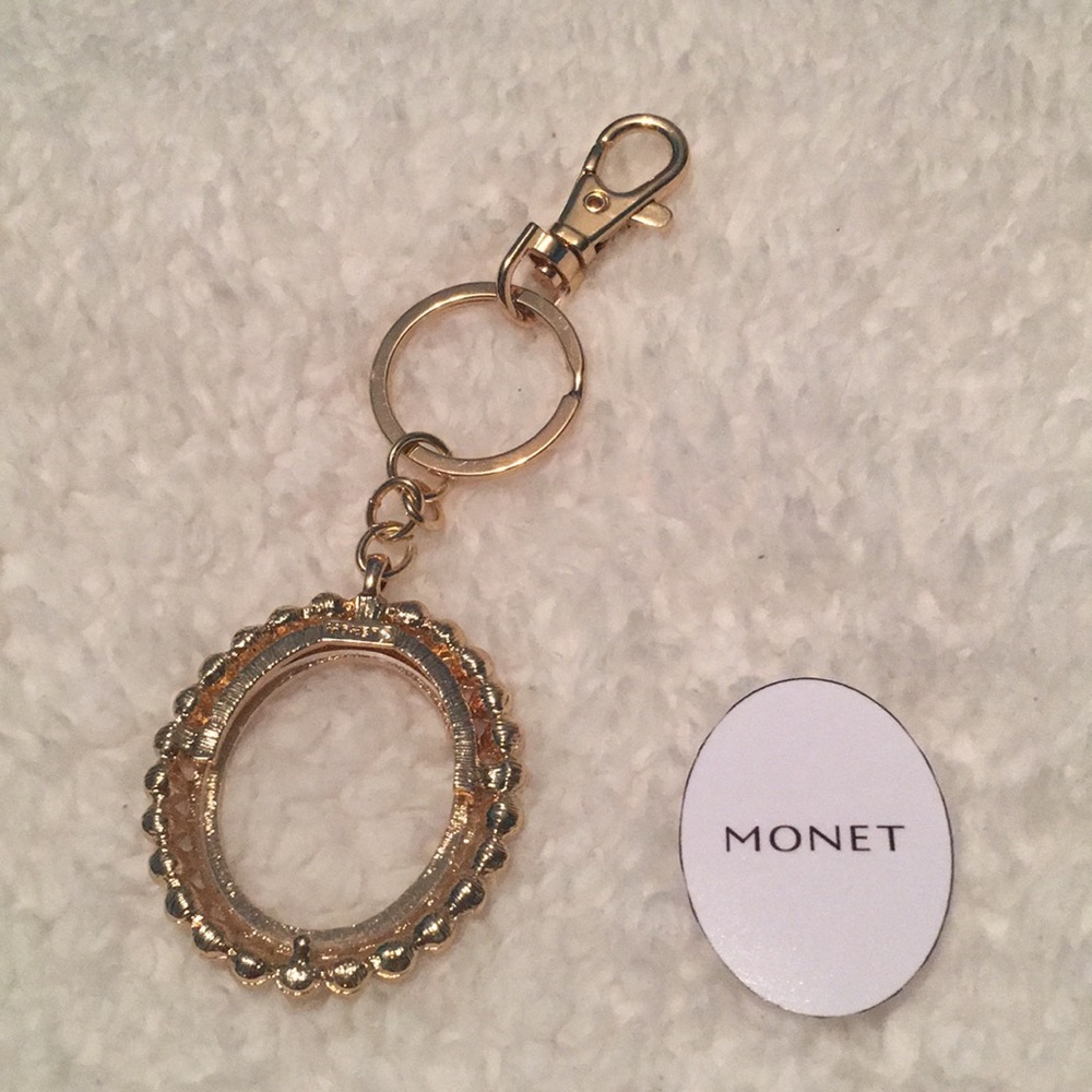 Monet Rhinestone Picture Frame Keychain - Picture 4 of 4